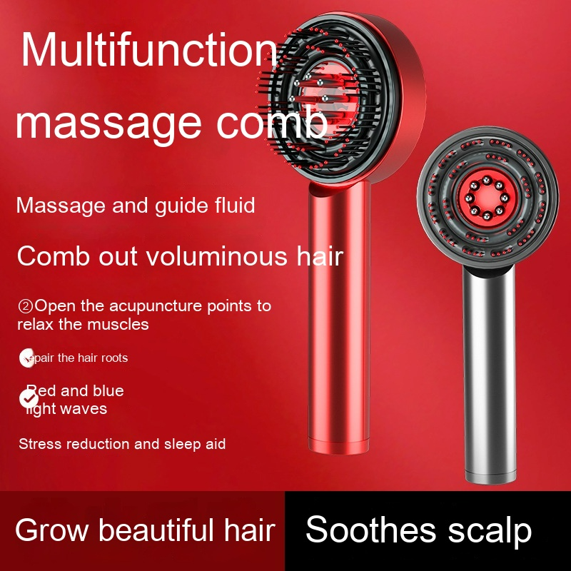 Red and Blue Light Therapy Comb Scalp Massager